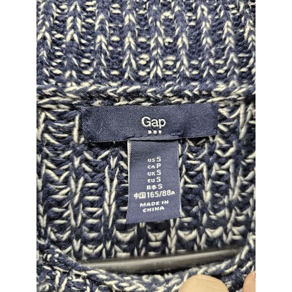 Gap Women's Turtleneck Chunky Marled Sweater Tunic Small Blue - Picture 8 of 8